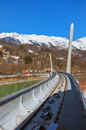 Funicular in Innsbruck Austria - travel and technology background