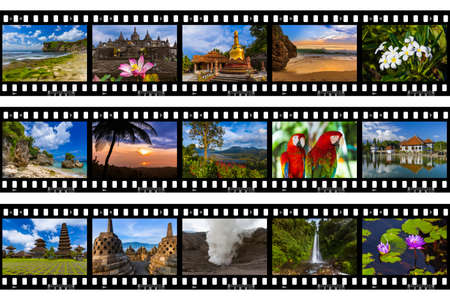 Frames of film - Bali Indonesia travel images (my photos) - nature and architecture background