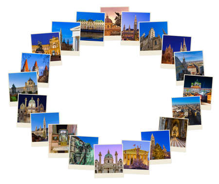 Frame made of Vienna Austria travel images background - architecture background (my photos)の写真素材