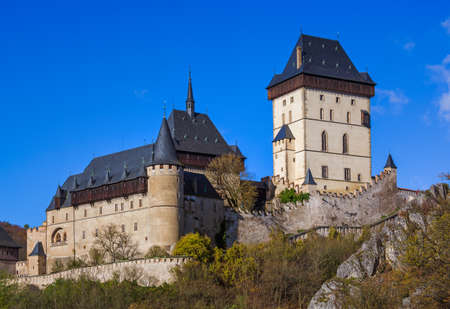 Castle Karlstejn in Czech Republic - travel and architecture backgroundのeditorial素材