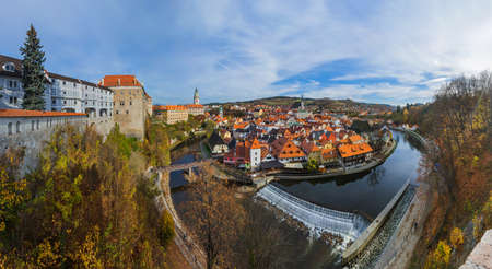 Cesky Krumlov cityscape in Czech Republic - travel and architecture background