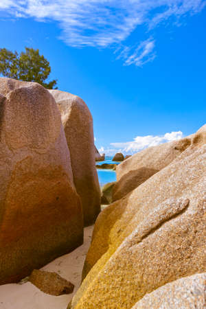 Beach Source d'Argent at Seychelles - nature backgroundの写真素材
