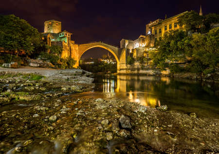 Old Bridge in Mostar - Bosnia and Herzegovina - architecture travel backgroundの写真素材