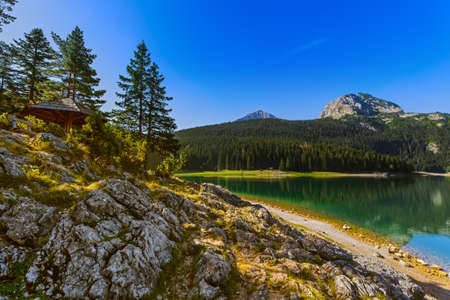 Black Lake (Crno Jezero) in Durmitor - Montenegro - nature travel backgroundの写真素材