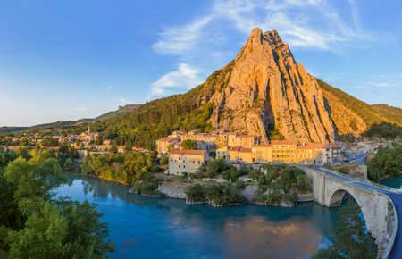 Town Sisteron in Provence France - travel and architecture backgroundの写真素材