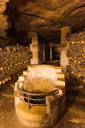 Catacombs in Paris France - travel backgroundのeditorial素材