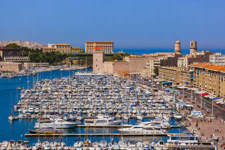 Vieux Port - Marseille France - travel and architecture backgroundの写真素材