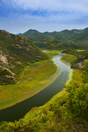Rijeka Crnojevica River near Skadar Lake - Montenegro - nature backgroundの写真素材