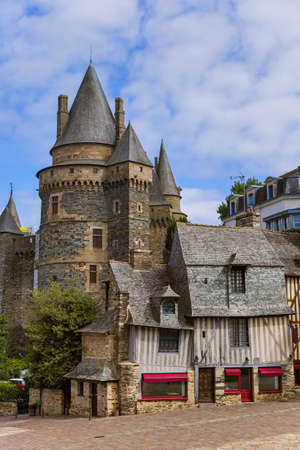 Castle of Vitre in Brittany - France - travel and architecture backgroundのeditorial素材