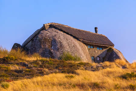 Famous stone house - Guimaraes Portugal - architecture backgroundの写真素材