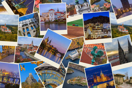 Collage of Czech republic images (my photos) - travel and architecture backgroundのeditorial素材