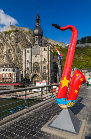 Saxophone statue in Dinant - Belgium - architecture backgroundのeditorial素材