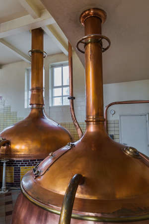 Vintage copper kettle in brewery - Belgium