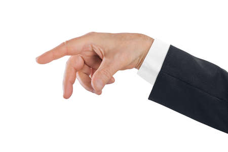 Music conductor hands isolated on white backgroundの写真素材