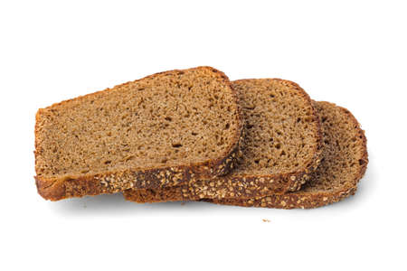Rye bread isolated on white background