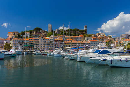 Old town in Cannes in France - travel and architecture backgroundの写真素材