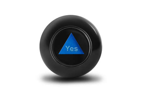 Magic ball with prediction Yes isolated on white background