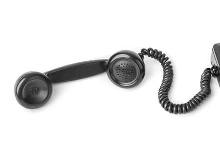 Vintage telephone isolated on white backgroundの写真素材