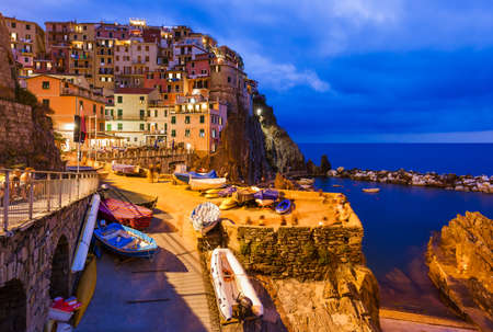 Manarola in Cinque Terre - Italy - architecture backgroundのeditorial素材