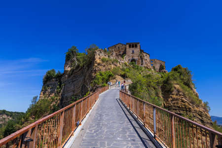 Village Civita di Bagnoregio in Italy - architecture backgroundのeditorial素材