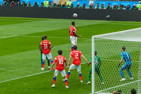 Moscow, Russia - June 14, 2018: Opening match on the Luzhniki Stadium of the Football World Cup in Russia 2018.のeditorial素材