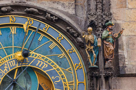 Old Astronomical clock in Prague - Czech Republic - travel and architecture background