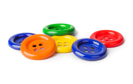 Multicolored buttons isolated on white background