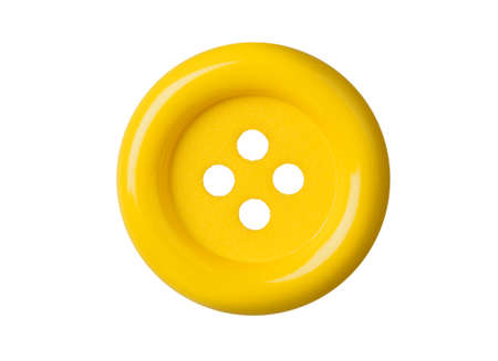Yellow button isolated on white background