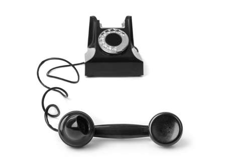 Vintage telephone isolated on white backgroundの写真素材