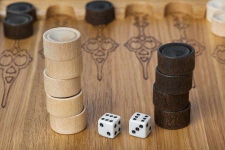Backgammon playing field and dices - games background