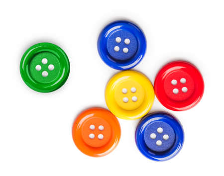 Multicolored buttons isolated on white background