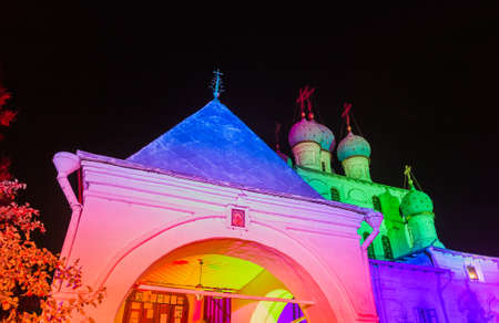 Illumination in park Kolomenskoe - Moscow Russia - travel and architecture backgroundの写真素材