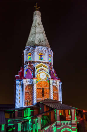 Illumination in park Kolomenskoe - Moscow Russia - travel and architecture backgroundの写真素材