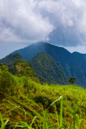 Mountains landscape on Bali island Indonesia - travel and nature backgroundの写真素材