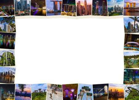 Frame made of Singapore images - architecture and travel background (my photos)