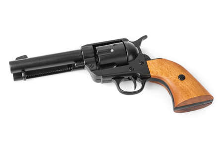 Gun revolver isolated on white background