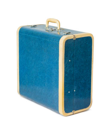 Vintage travel suitcase isolated on white background