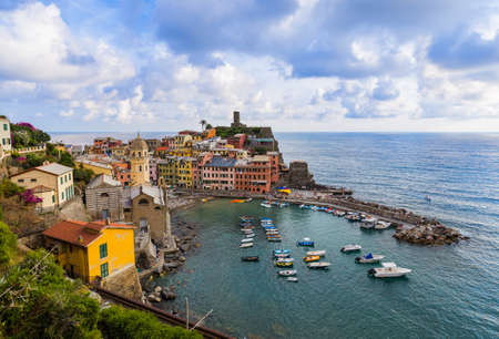 Vernazza in Cinque Terre - Italy - architecture background