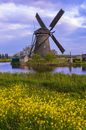Windmills in Kinderdijk - Netherlands - architecture backgroundの写真素材