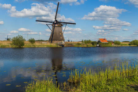 Windmills in Kinderdijk - Netherlands - architecture background
