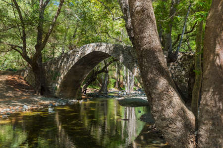 Kelefos medieval bridge in Cyprus - travel architecture backgroundの写真素材