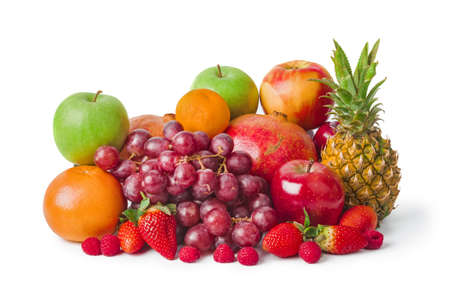 Set of fruits isolated on white background