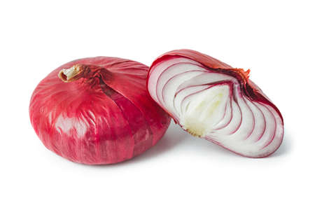 Red onion (shallot) isolated on white backgroundの写真素材