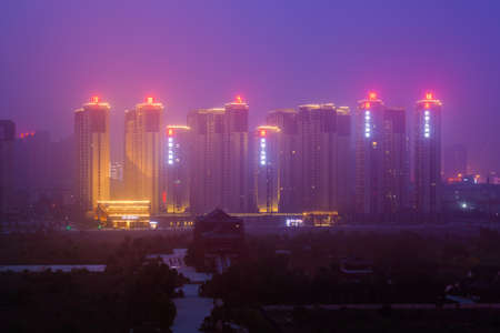Luoyang, China - May 17, 2018: Downtown district in Luoyang City.のeditorial素材