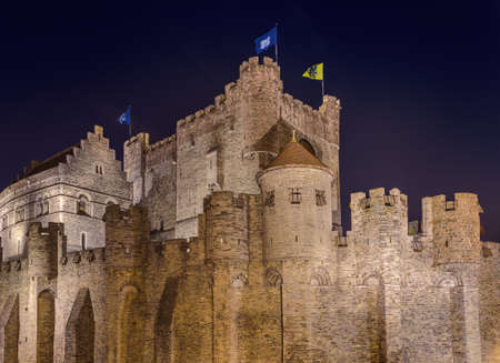 Gravensteen castle in Gent - Belgium - architecture backgroundのeditorial素材