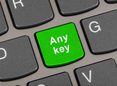 Computer keyboard with Any key - technology background