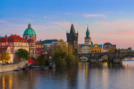 Charles bridge in Prague - Czech Republic - travel and architecture backgroundの写真素材