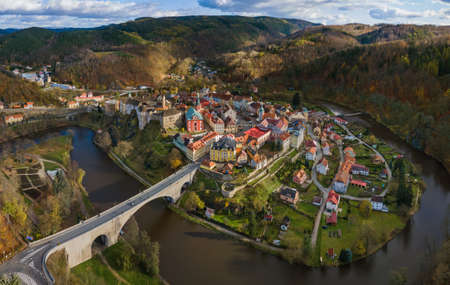 Castle Loket in Czech Republic - travel and architecture backgroundの写真素材