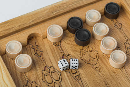Backgammon playing field and dices - games background