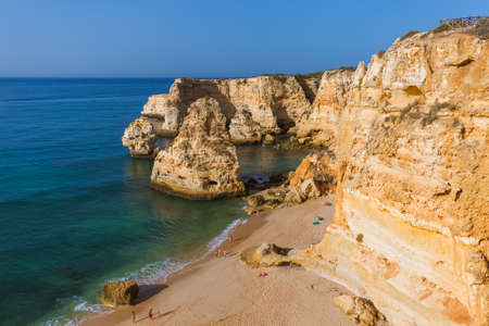 Beach near Lagos - Algarve region in Portugalの写真素材